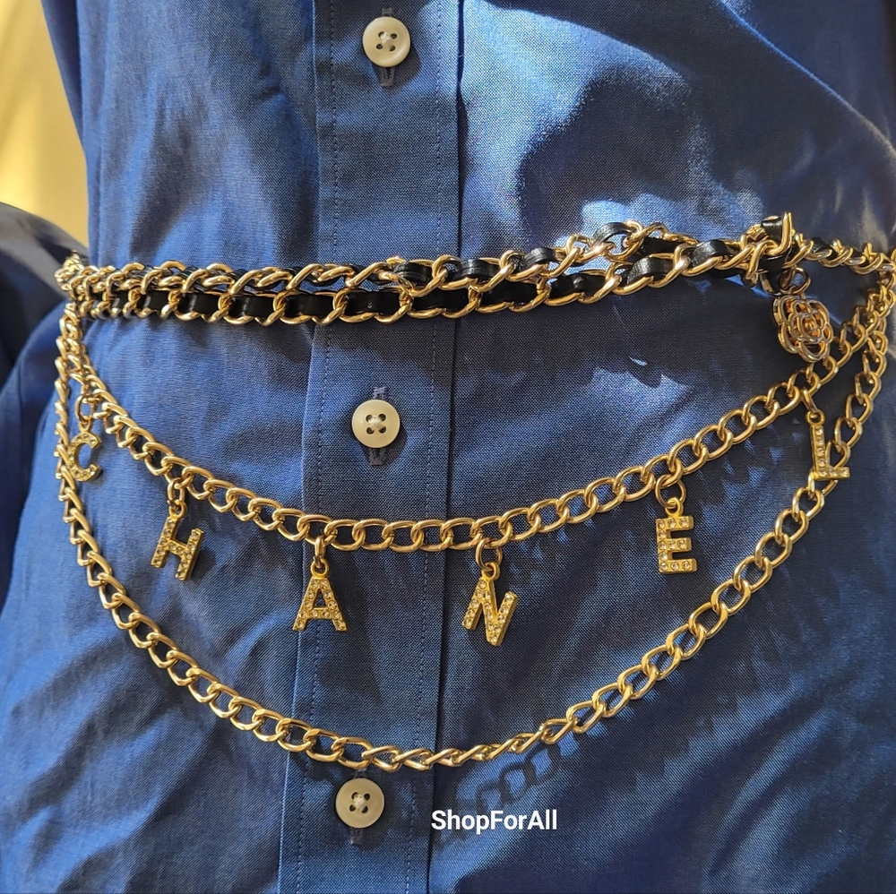 Chanel Gold and Black Chain Belt - Picture 9 of 15